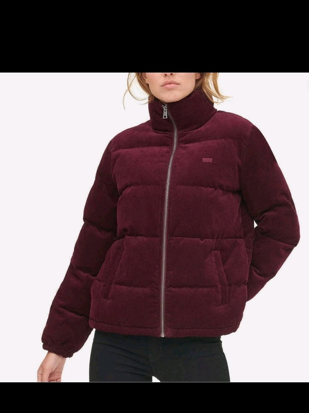 Levi's Burgundy Corduroy Puffer Jacket Full Zip Corduroy Puffer Jacket Burgundy